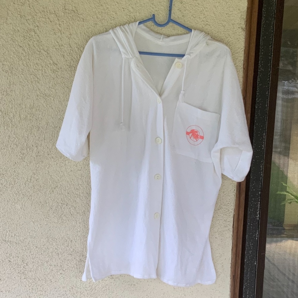 TERRYCLOTH HOODIE SWIMSUIT COVERUP